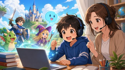 「英会話教室、座って話すだけだと子どもが飽きてしまう」——ゲームで夢中になれるレッスンを見つけた話