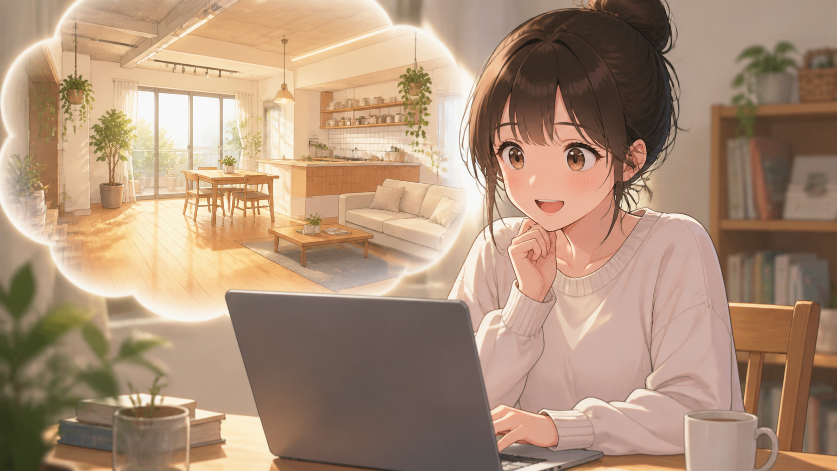 おしゃれな賃貸物件を見つける場面