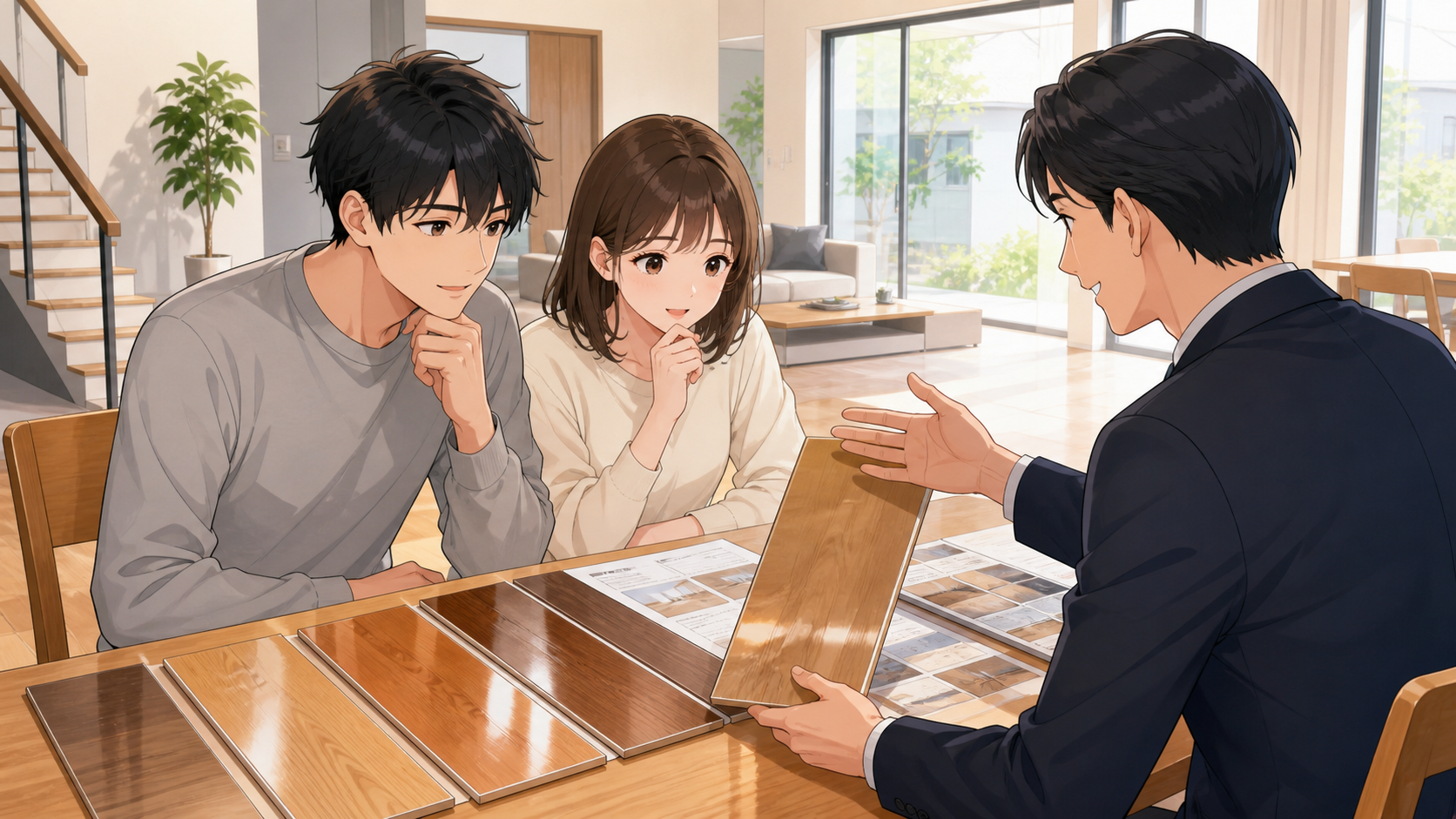 床コーティングを比較する場面