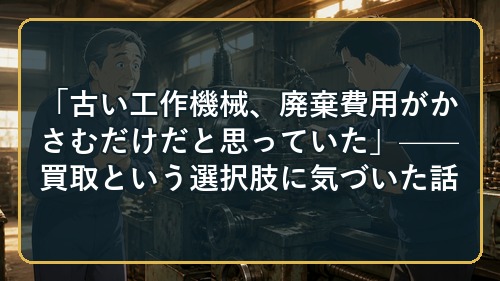 「古い工作機械、廃棄費用がかさむだけだと思っていた」——買取という選択肢に気づいた話