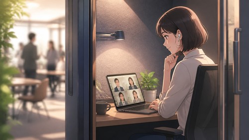 「オープンオフィスでのWeb会議、周りの視線と音が気になる」——個室ブースで解決した話