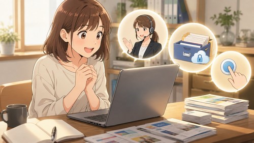 「ネット印刷って入稿データのエラーが不安…」——プリントアースの親切サポートとデータ2年保管でチラシ・名刺作りが劇的にラクになった話