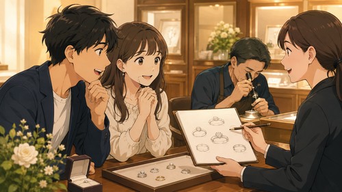 「既製品のリングを見ても、どれも似たように見えて決め手がない…」——ケイウノのオーダーメイドでふたりだけの想いを刻んだ結婚指輪に出会えた話